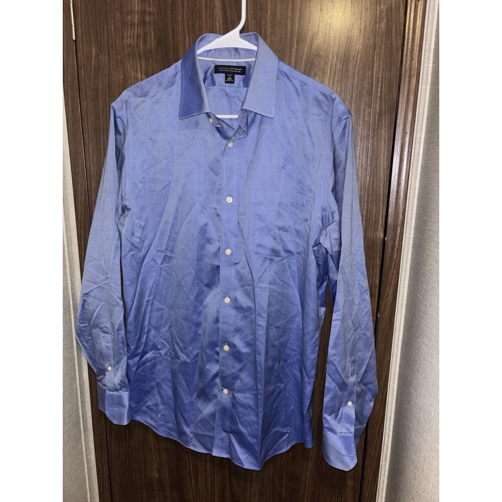 Banana Republic non iron slim fit men's blue preowned Size M 15 15 1/2